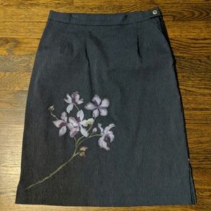 Grey iris skirt with double side slits